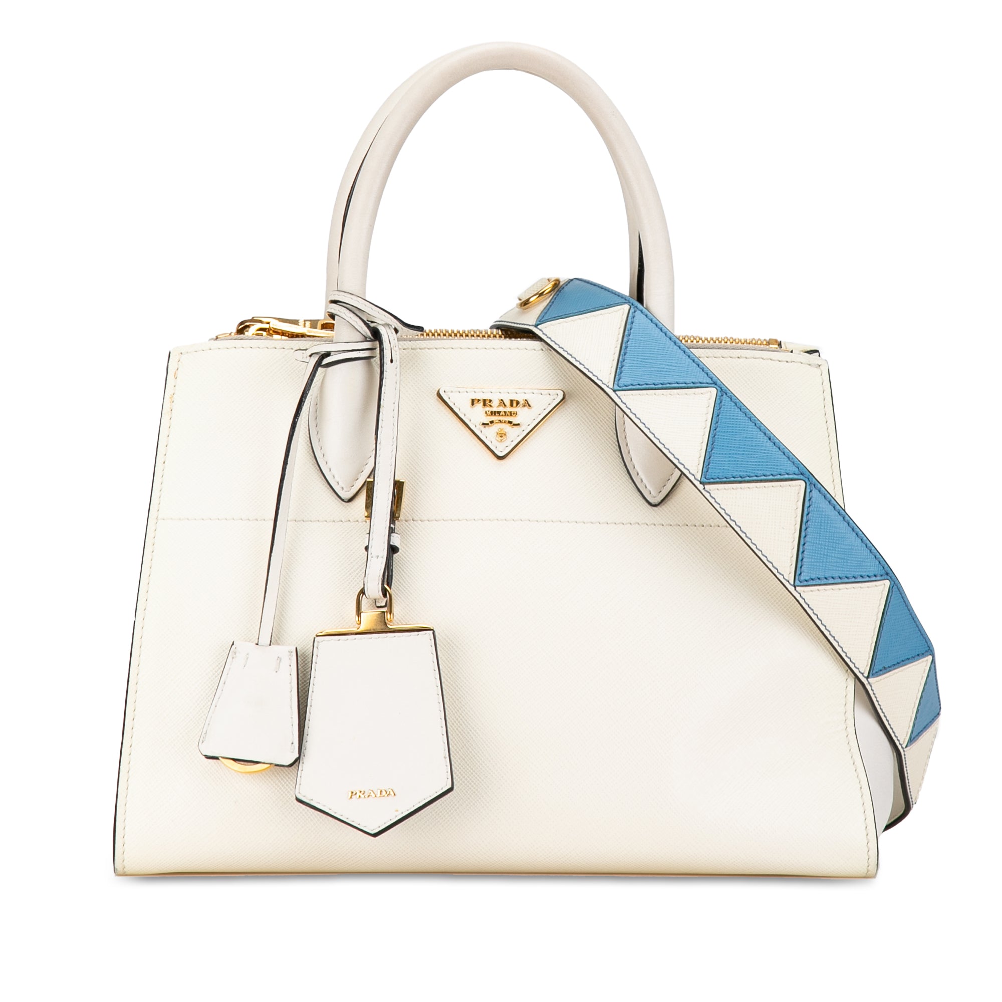 Prada City Greche Paradigme White Saffiano