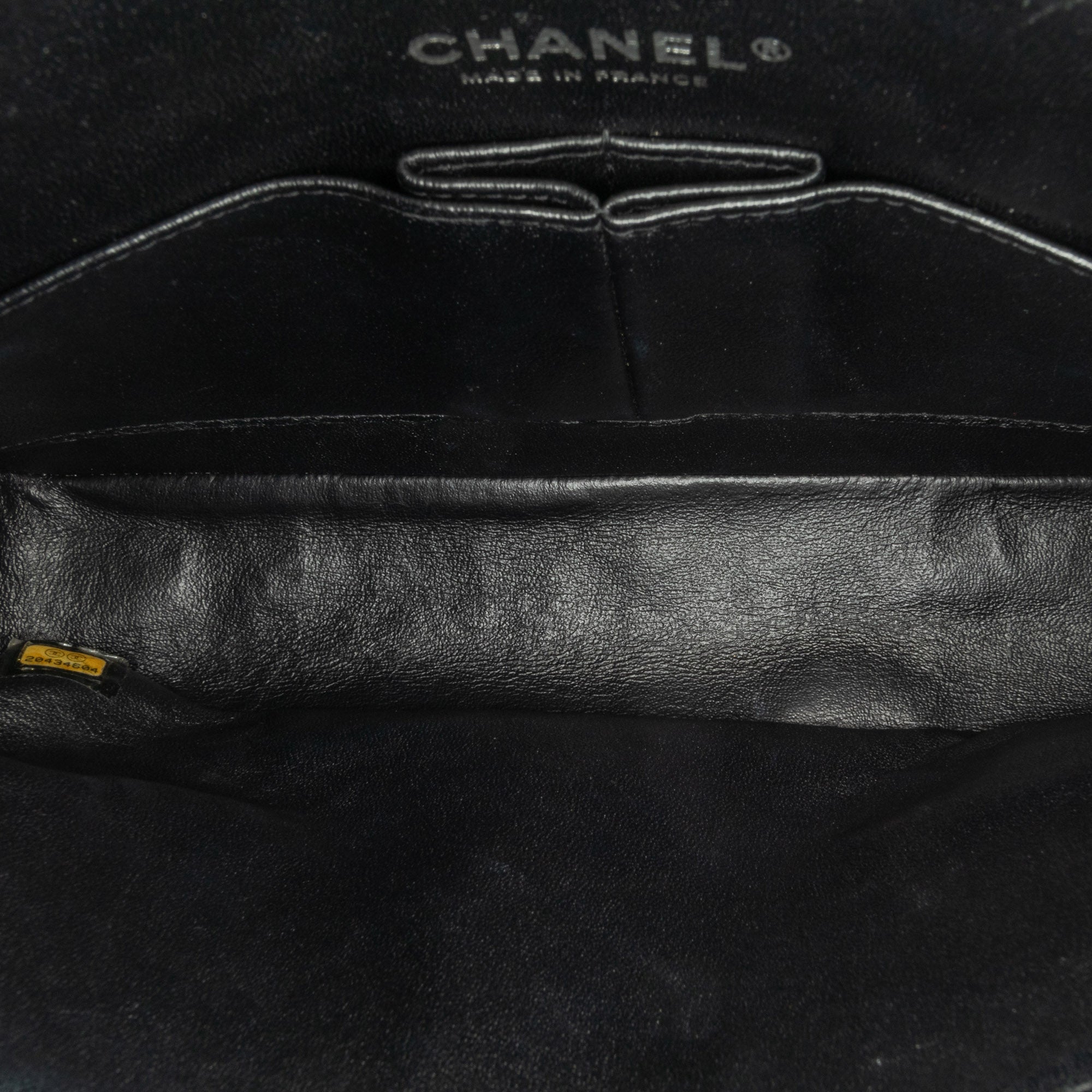 Chanel Classic Double Flap Medium Black Patent Leather Silver