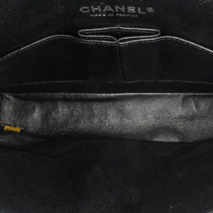 Chanel Classic Double Flap Medium Black Patent Leather Silver