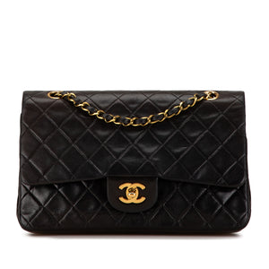 Chanel Classic Double Flap Medium Black Lambskin Gold