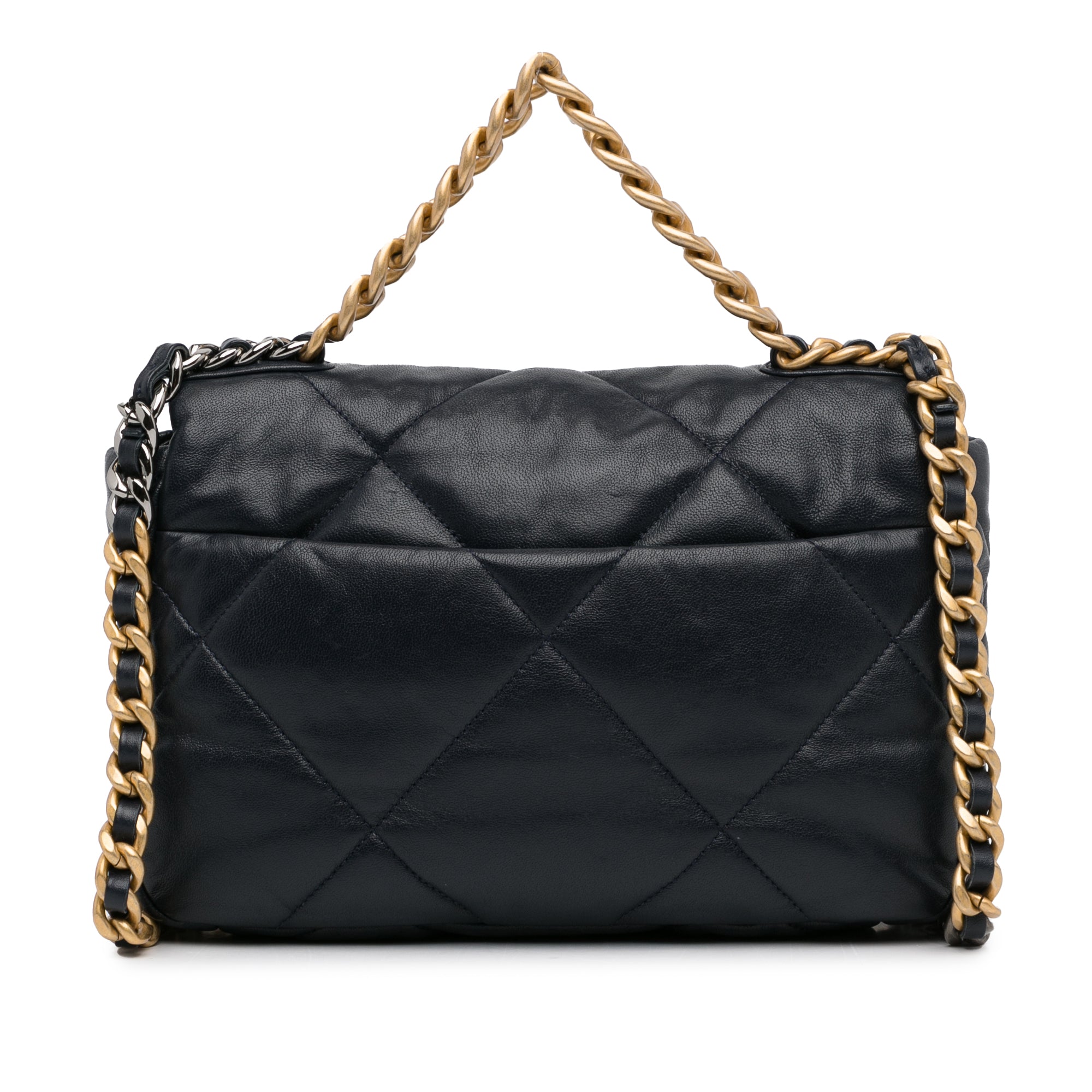Chanel 19 Flap Bag Medium Black Lambskin Gold