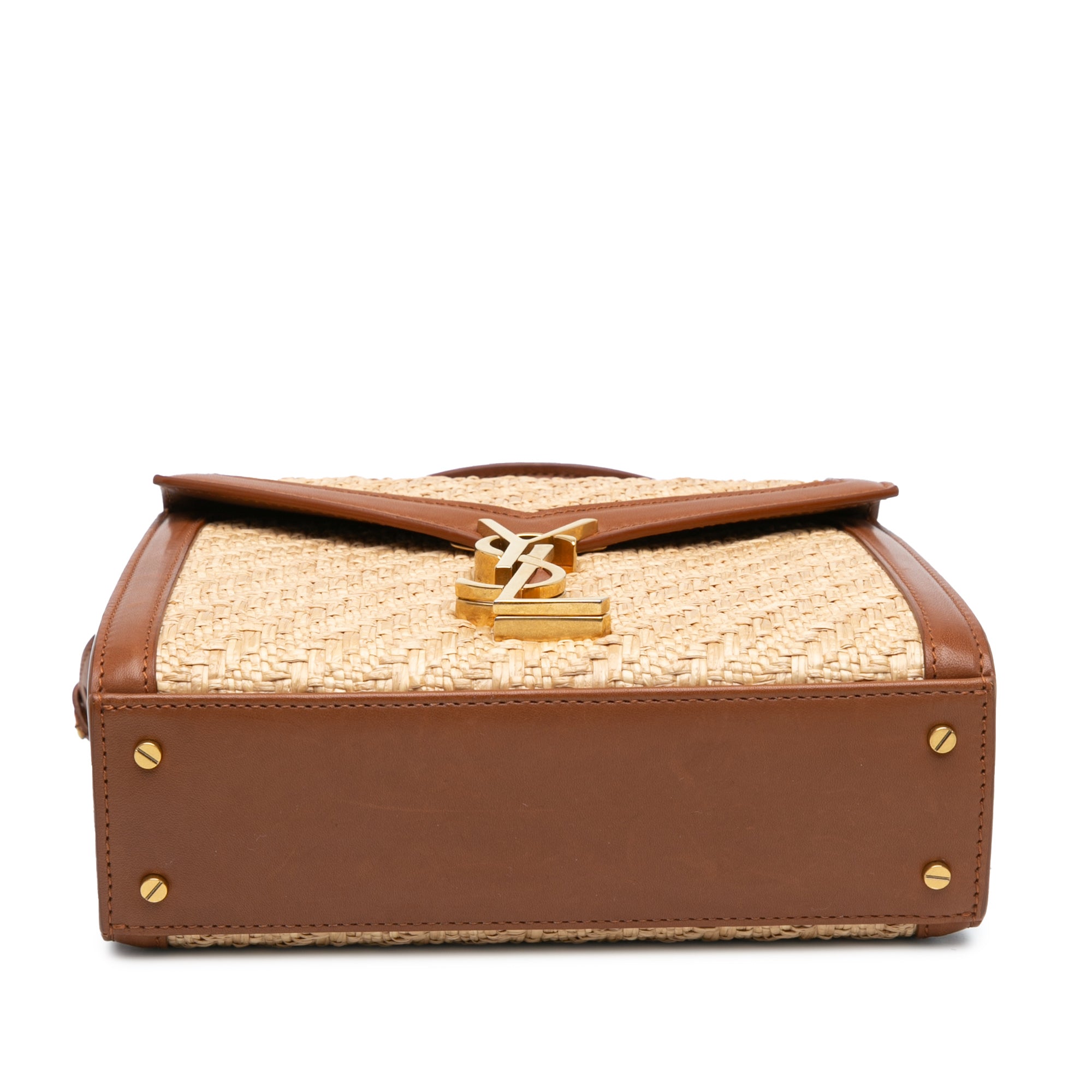 Yves Saint Laurent Cassandra Mini  Brown Raffia