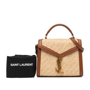 Yves Saint Laurent Cassandra Mini  Brown Raffia