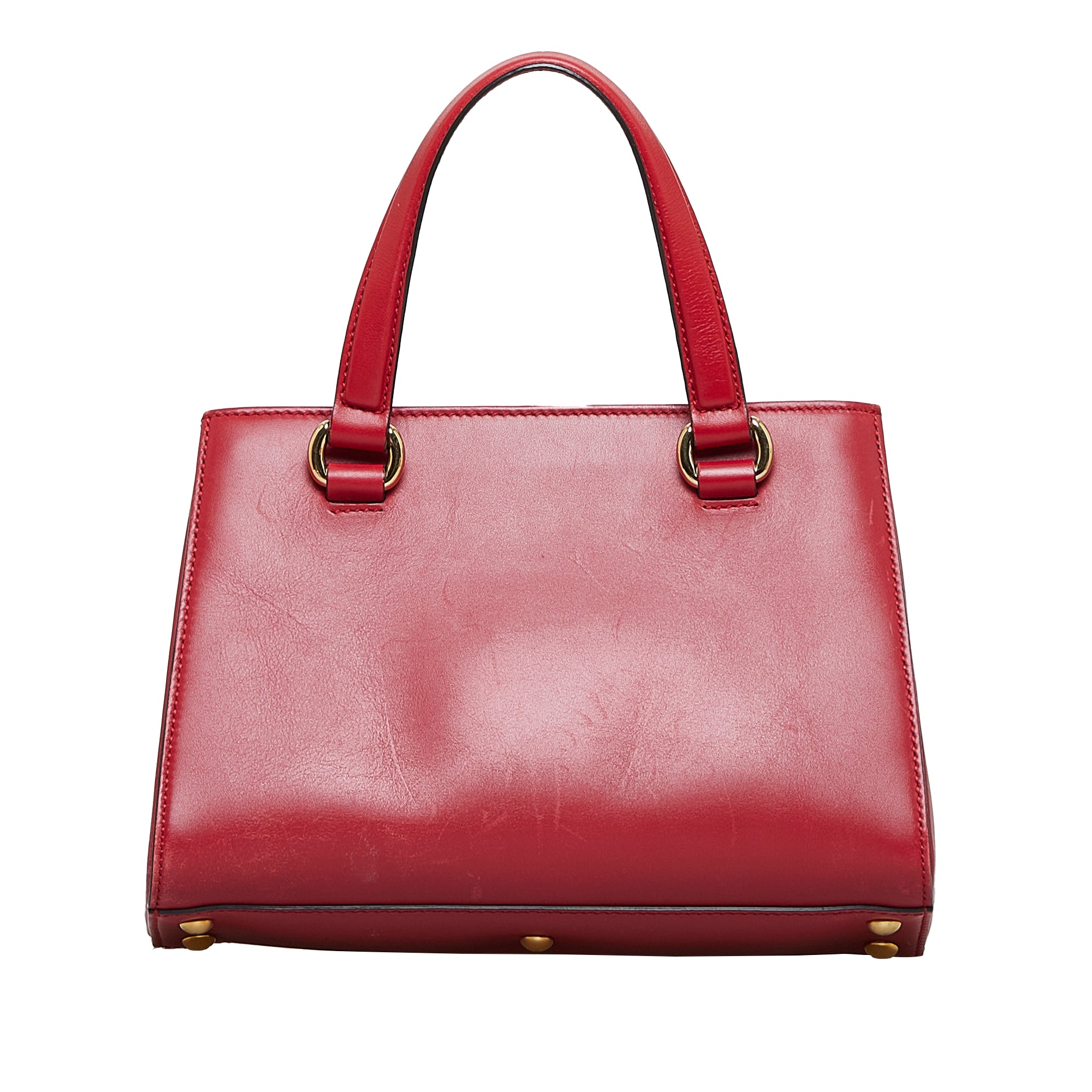 Gucci Sylvie Top Handle Red Web Leather