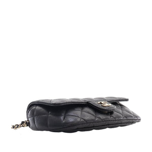 Chanel Sunglasses Case on Chain Black Quilted Caviar Gold