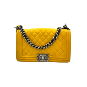 Chanel Boy Medium Yellow Lambskin Ruthenium