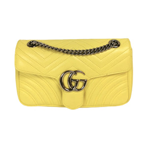 Gucci GG Marmont Small Yellow Matelasse Leather