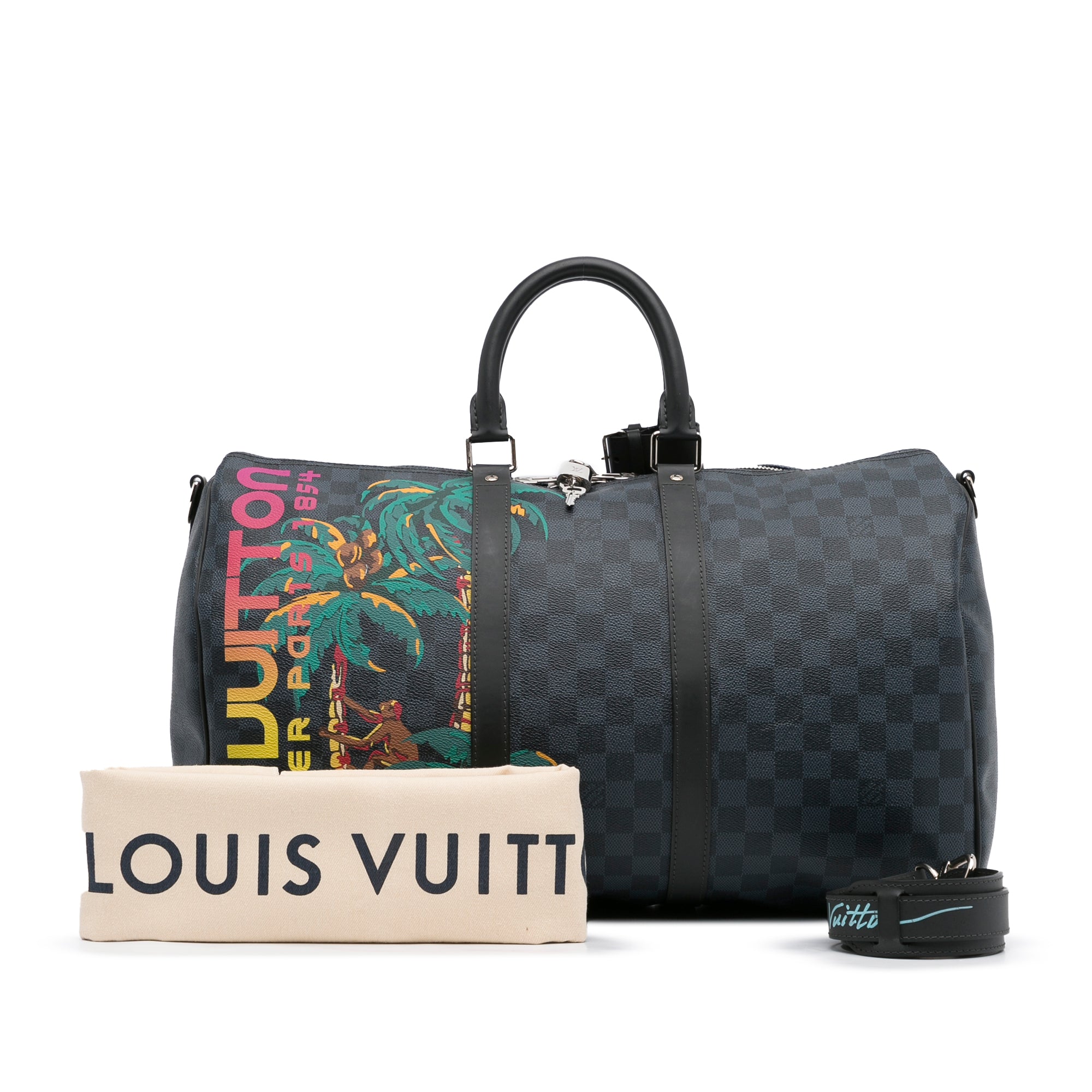 Louis Vuitton Keepall Bandouliere 45 Damier Cobalt Canvas