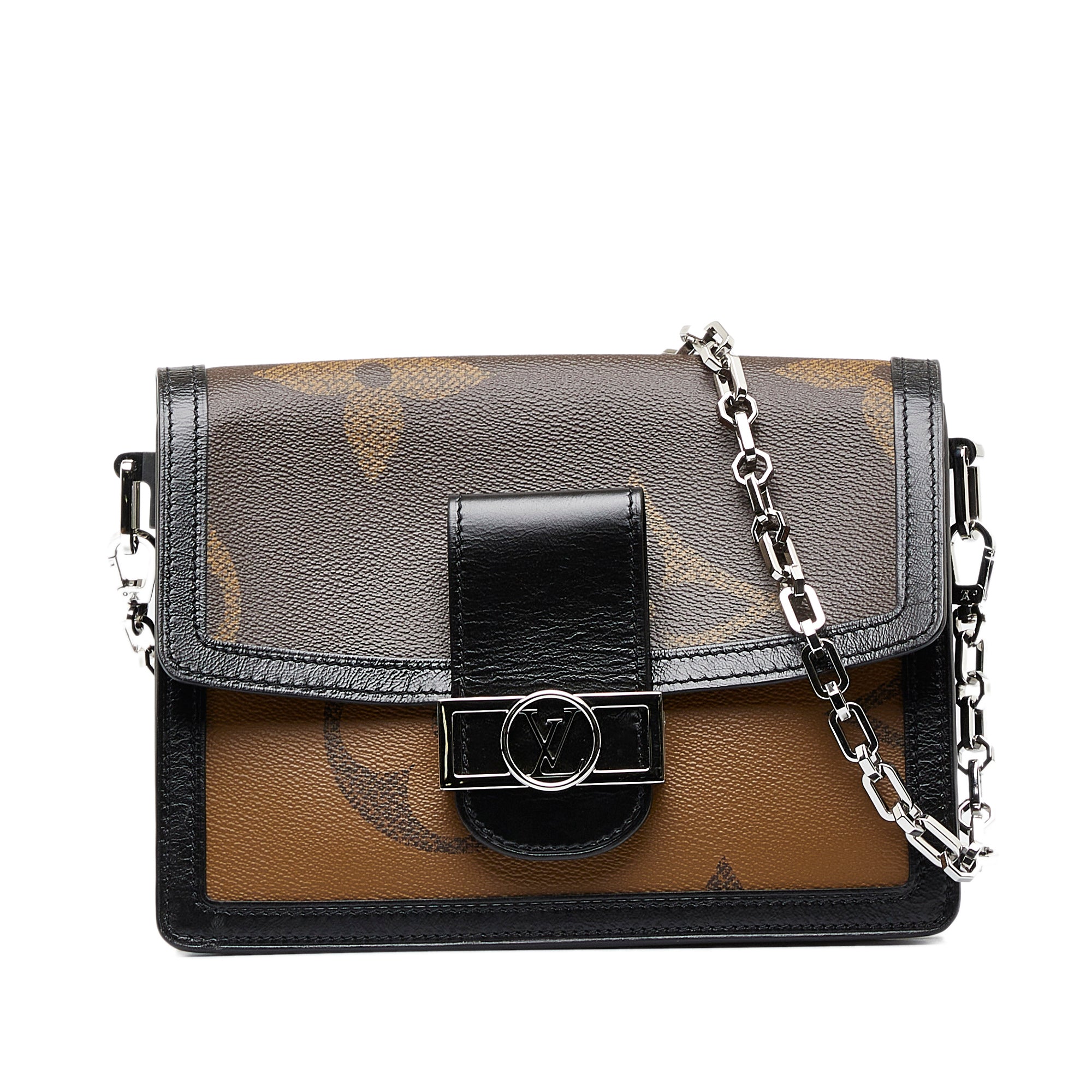 Louis Vuitton Dauphine Shoulder Bag Reverse Monogram Canvas mm Brown