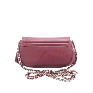 Chanel Half Moon Wallet on Chain Red Caviar Gold