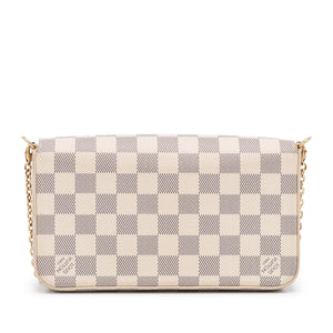 Louis Vuitton Pochette Felicie White Damier Azur Canvas Cross Body Bag