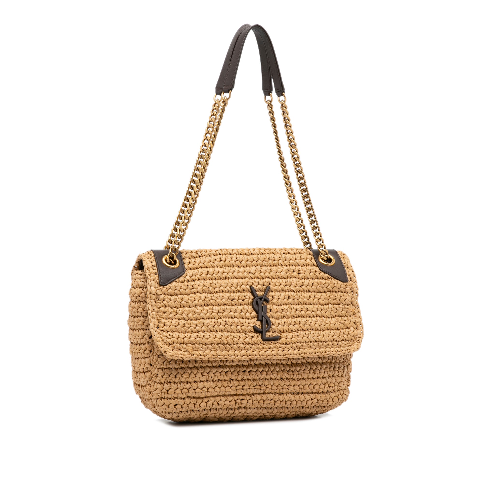 Yves Saint Laurent Niki Brown Raffia