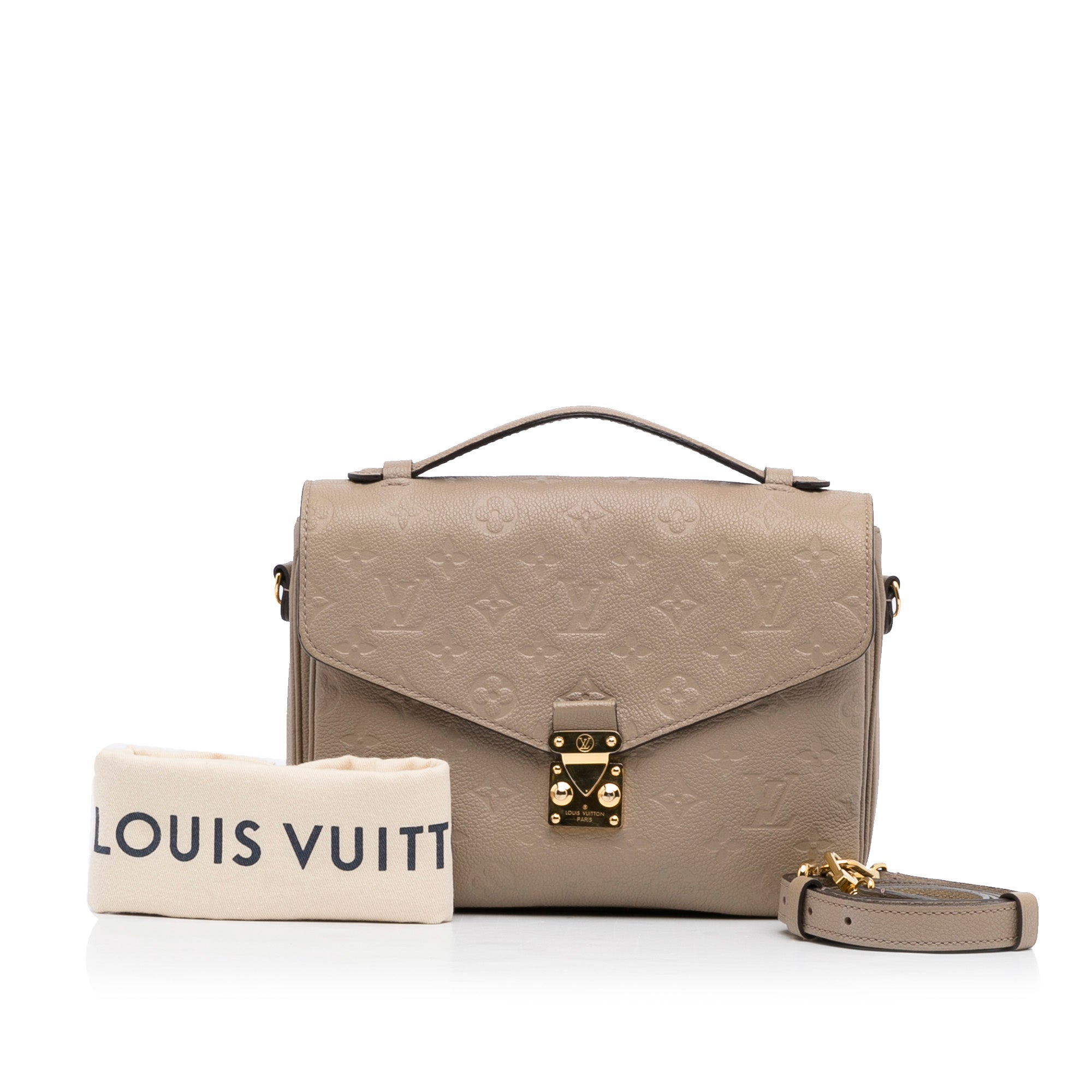 LOUIS VUITTON Metis Pochette Empreinte Leather Crossbody Bag Pink