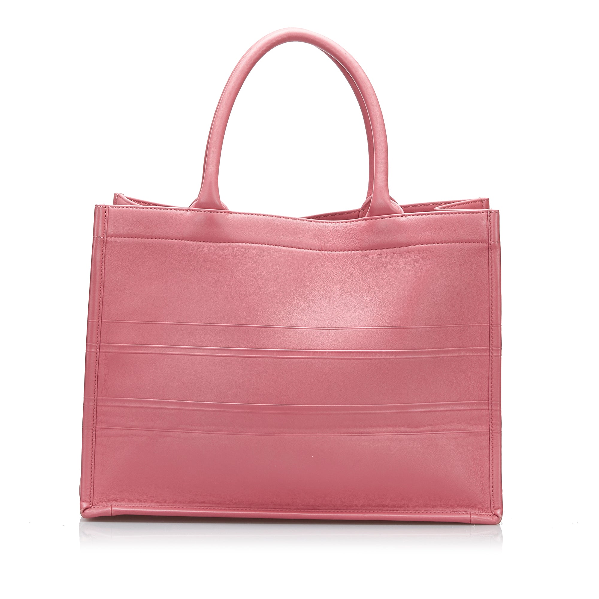 Dior Book Tote Medium Pink Embossed Leather