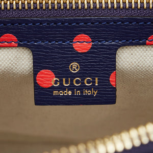 Gucci Horsebit 1955 Dark Blue Polka Dot Leather